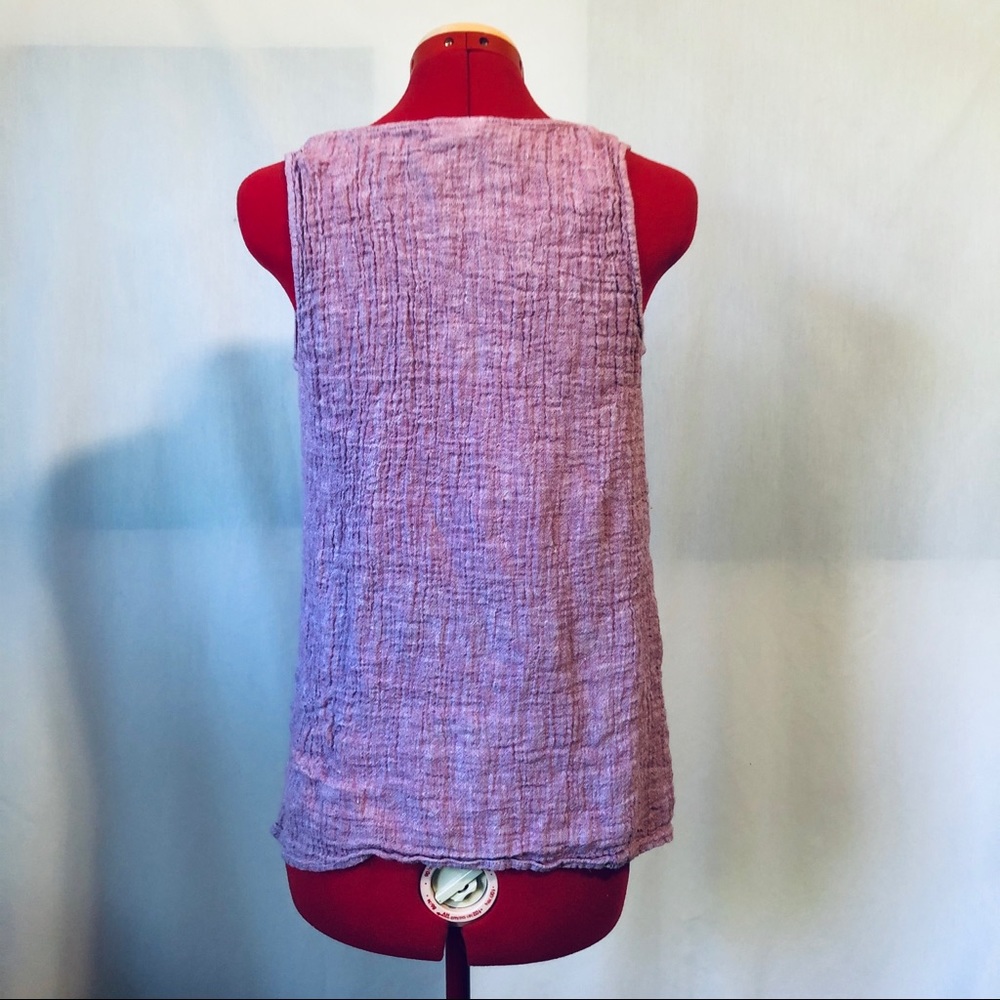Pure Jill | J.Jill Lavender Linen Sleeveless Shirt - Picture 2 of 3